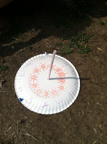 completed paper plate sundial