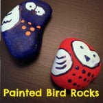 Painted bird rocks