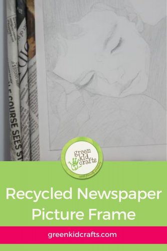 recycled newspaper picture frame