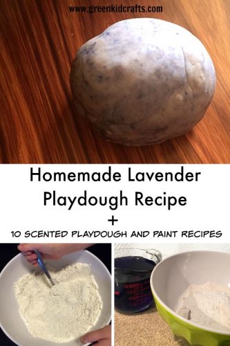 Calming lavender playdough recipe to make at home plus ten more scented playdough and paint diy recipes!