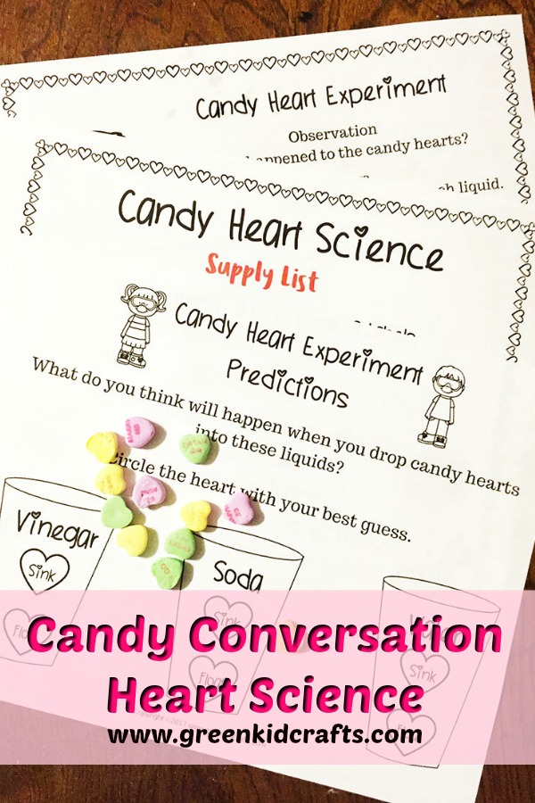 Candy conversation hearts science activity. Use candy hearts in this science experiment for kids!