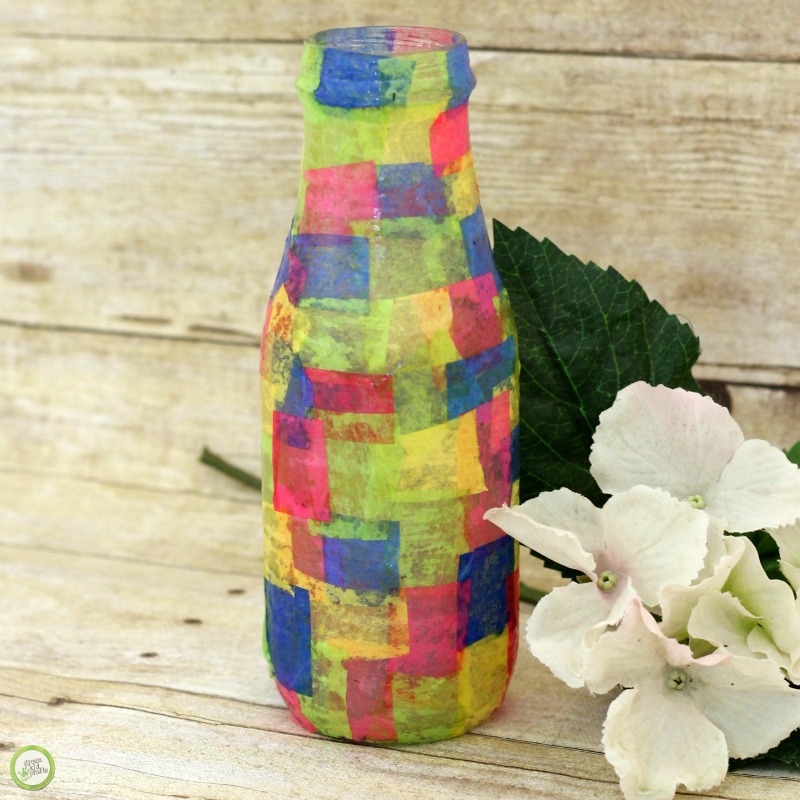 upcycled bottle vase
