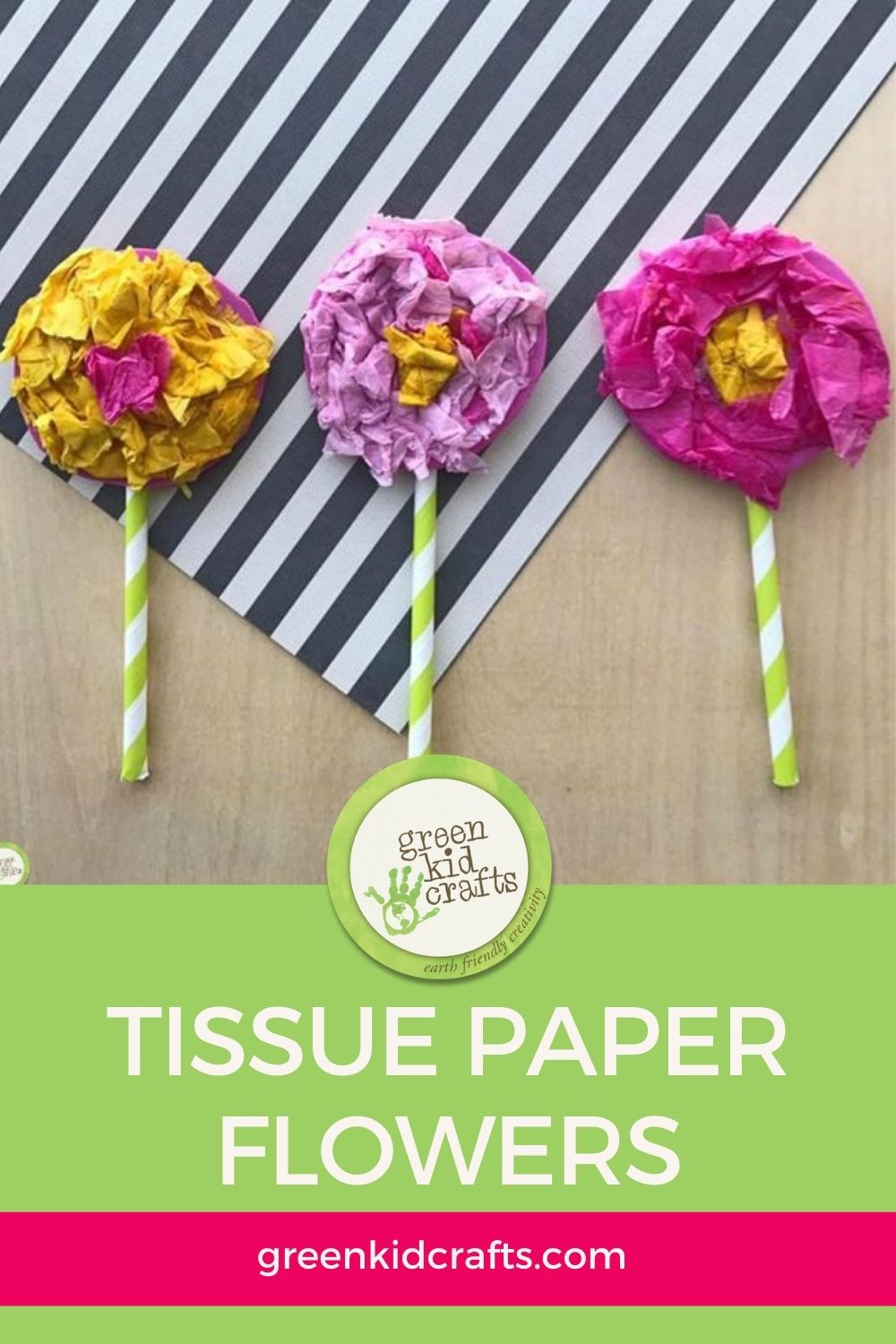 Tissue Paper Flower Craft For Kids