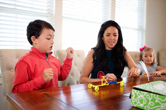 family exploring the STEAM subscription box